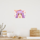 Chibi Girl Niedlich Portrait Poster (Küche)