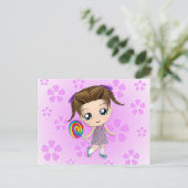 Chibi Girl Postcard Postkarte (Stehend Vorderseite)