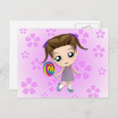 Chibi Girl Postcard Postkarte (Vorne/Hinten)