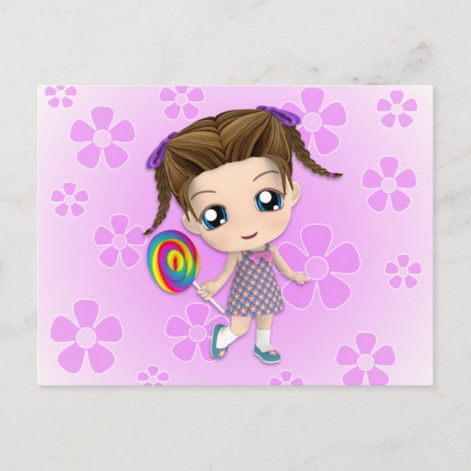 Chibi Girl Postcard Postkarte (Vorderseite)
