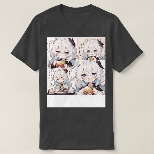 Chibi Girl versucht zu essen T-Shirt (Design vorne)