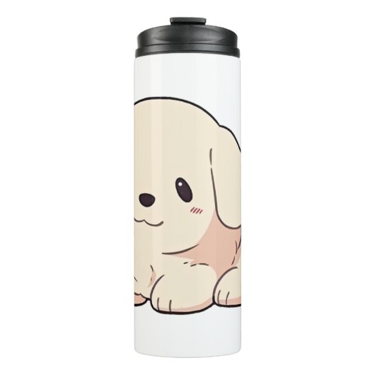 Chibi Golden Retriever Welppy Thermosbecher (Vorderseite)