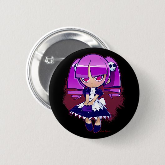 Chibi Goth Button (Vorne & Hinten)