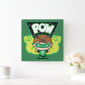 Chibi Green Lantern bilden Riesenfäuste Quadratische Wanduhr (Zuhause)