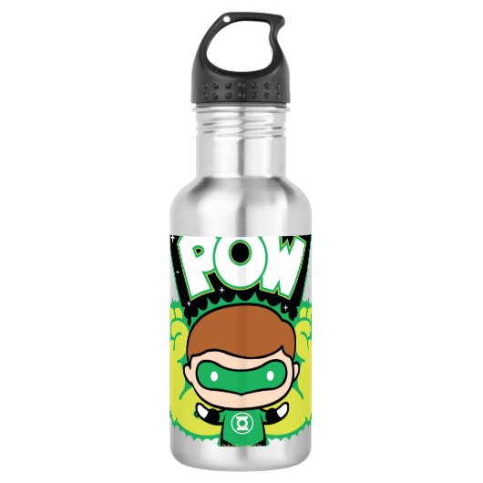 Chibi Green Lantern bilden Riesenfisten Edelstahlflasche (Vorderseite)