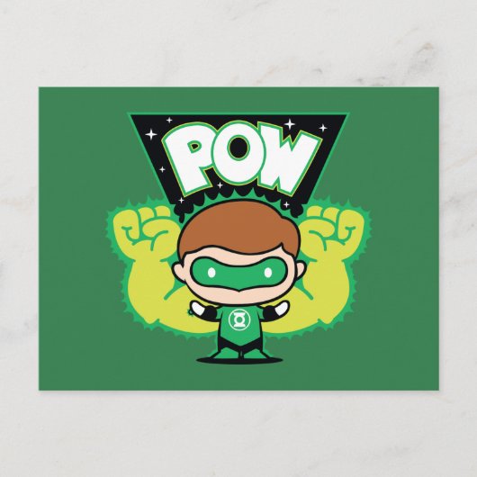 Chibi Green Lantern bilden Riesenfisten Postkarte (Vorderseite)