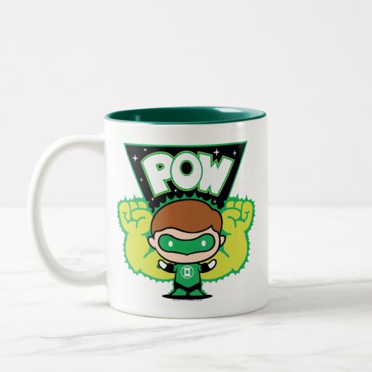 Chibi Green Lantern bilden Riesenfisten Zweifarbige Tasse (Links)