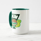 Chibi Green Lantern bildet riesige Fäuste Tasse (Vorderseite Links)
