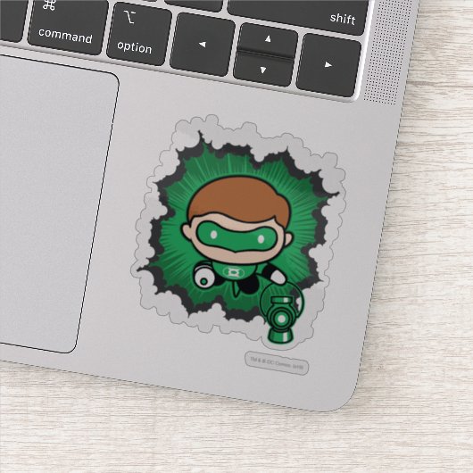 Chibi Green Lantern fliegen durch den Weltraum Aufkleber (Detail)
