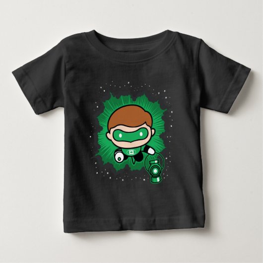 Chibi Green Lantern fliegen durch den Weltraum Baby T-shirt (Vorderseite)