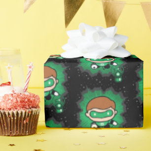 Chibi Green Lantern fliegen durch den Weltraum Geschenkpapier