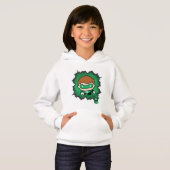 Chibi Green Lantern fliegen durch den Weltraum Hoodie (Vorne ganz)