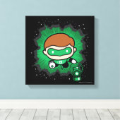 Chibi Green Lantern fliegen durch den Weltraum Leinwanddruck (Insitu (Holzboden))