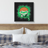 Chibi Green Lantern fliegen durch den Weltraum Leinwanddruck (Insitu (Schlafzimmer))