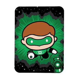 Chibi Green Lantern fliegen durch den Weltraum Magnet