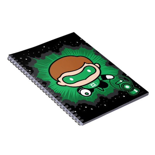 Chibi Green Lantern fliegen durch den Weltraum Notizblock (Rechte Seite)