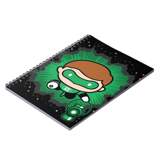 Chibi Green Lantern fliegen durch den Weltraum Notizblock (Linke Seite)