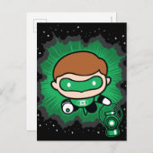 Chibi Green Lantern fliegen durch den Weltraum Postkarte (Vorne/Hinten)