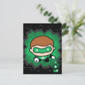 Chibi Green Lantern fliegen durch den Weltraum Postkarte (Stehend Vorderseite)