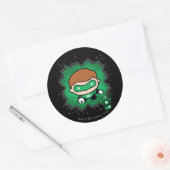 Chibi Green Lantern fliegen durch den Weltraum Runder Aufkleber (Umschlag)