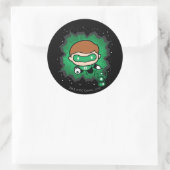Chibi Green Lantern fliegen durch den Weltraum Runder Aufkleber (Tasche)