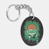 Chibi Green Lantern fliegen durch den Weltraum Schlüsselanhänger (Vorderseite links)