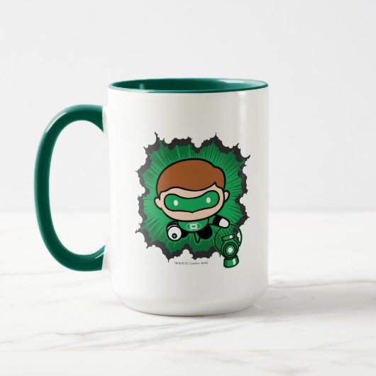 Chibi Green Lantern fliegen durch den Weltraum Tasse (Links)