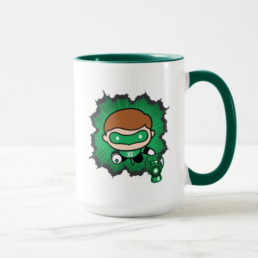 Chibi Green Lantern fliegen durch den Weltraum Tasse (Rechts)