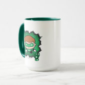 Chibi Green Lantern fliegen durch den Weltraum Tasse (Vorderseite Links)