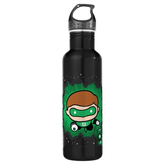 Chibi Green Lantern fliegen durch den Weltraum Trinkflasche (Vorderseite)