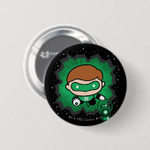 Chibi Green Lantern fliegt durch den Weltraum Button (Vorne & Hinten)