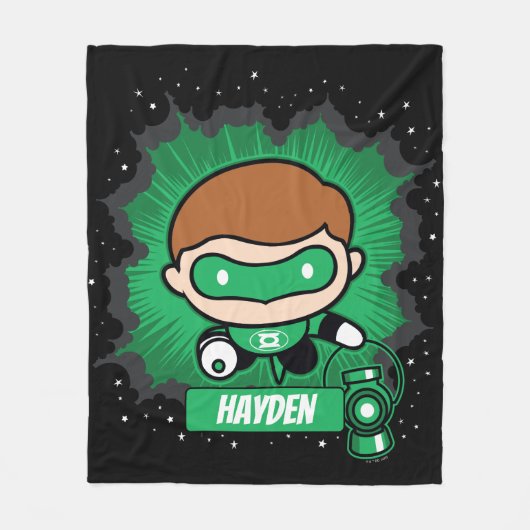 Chibi Green Lantern Flying Through Space Fleecedecke (Vorderseite)