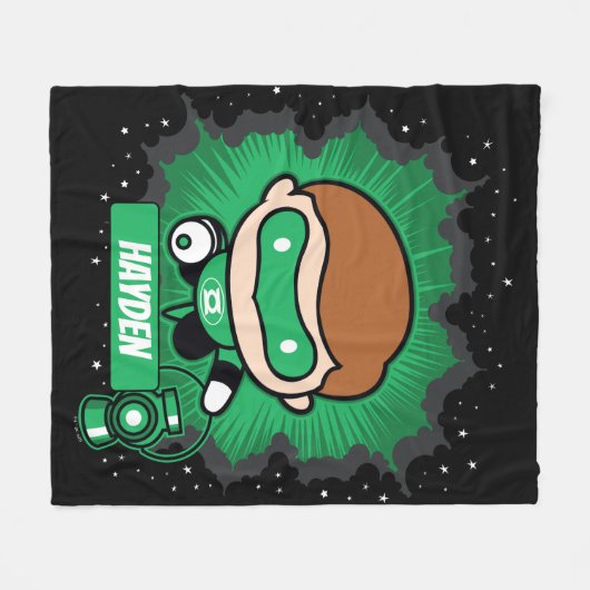 Chibi Green Lantern Flying Through Space Fleecedecke (Vorderseite (Horizontal))