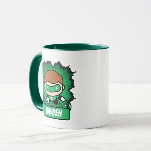 Chibi Green Lantern Flying Through Space Tasse (Vorderseite Links)