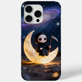 chibi grim reaper sitting on a crescent moon Case-Mate iPhone hülle