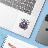 Chibi Grim Sensenmann Halloween - Adorable Dark Fa Aufkleber (Laptop mit iPhone)
