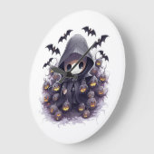 Chibi Grim Sensenmann Halloween - Adorable Dark Fa Große Wanduhr (Winkel)
