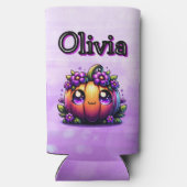 Chibi Halloween Black Cat und Pumpkin Personalisie Selters Dosenkühler (Rückseite)