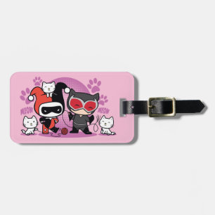 Chibi Harley Quinn & Chibi Catwoman mit Katzen Gepäckanhänger
