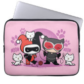 Chibi Harley Quinn & Chibi Catwoman mit Katzen Laptopschutzhülle (Vorderseite)