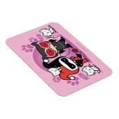 Chibi Harley Quinn & Chibi Catwoman mit Katzen Magnet (Rechte Seite)