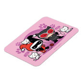 Chibi Harley Quinn & Chibi Catwoman mit Katzen Magnet (Linke Seite)
