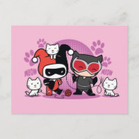 Chibi Harley Quinn & Chibi Catwoman mit Katzen