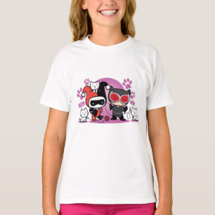 Chibi Harley Quinn & Chibi Catwoman mit Katzen T-Shirt