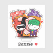 Chibi Harley Quinn & Chibi Joker Hearts Aufkleber (Blatt)