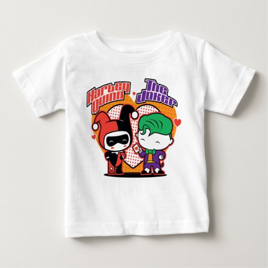Chibi Harley Quinn & Chibi Joker Hearts Baby T-shirt (Vorderseite)