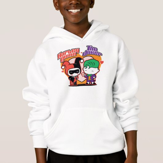 Chibi Harley Quinn & Chibi Joker Hearts Hoodie (Vorderseite)