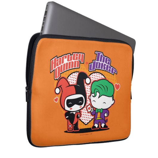 Chibi Harley Quinn & Chibi Joker Hearts Laptopschutzhülle (Vorne Rechts)