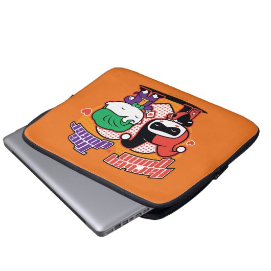 Chibi Harley Quinn & Chibi Joker Hearts Laptopschutzhülle (Vorne Knopf)