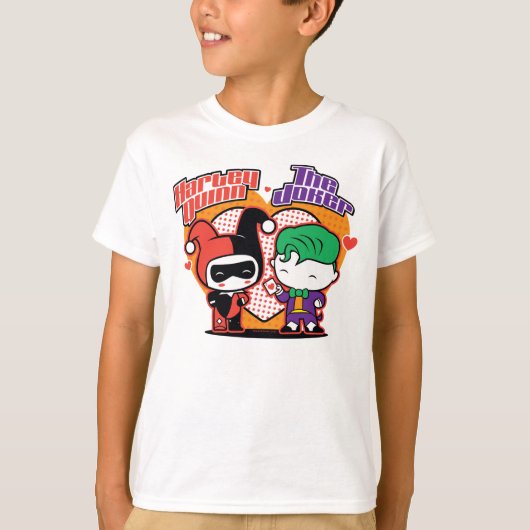 Chibi Harley Quinn & Chibi Joker Hearts T-Shirt (Vorderseite)
